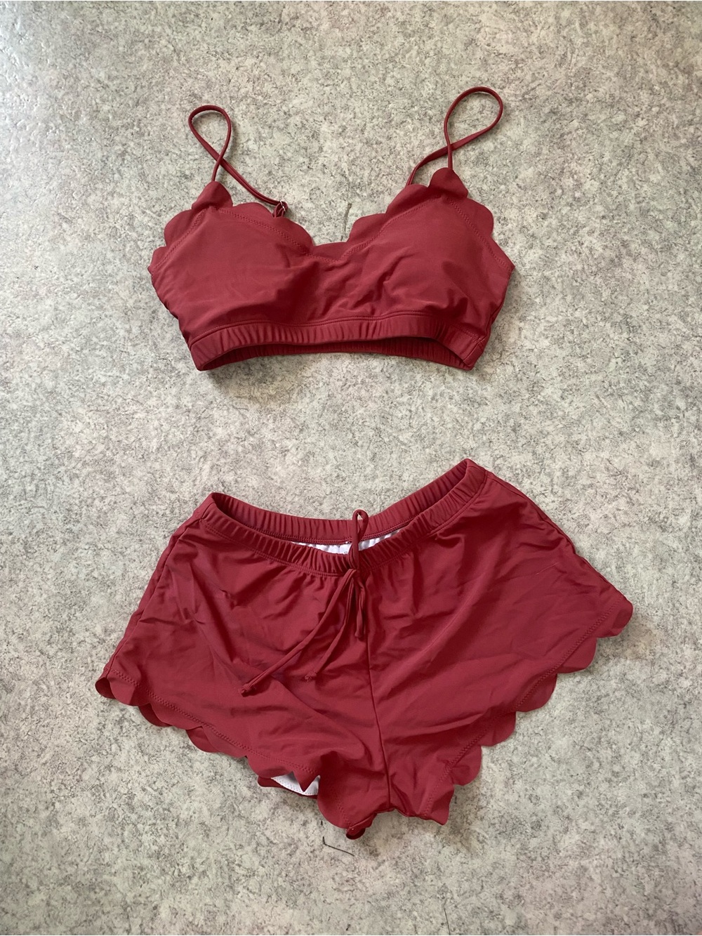 Swim Set - Wine  color ( 3 piece )
